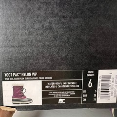 Sorel Yoot Pac TP Waterproof Boot Nylon Sherpa Wild Iris NY1962-594 Youth 6 NWD