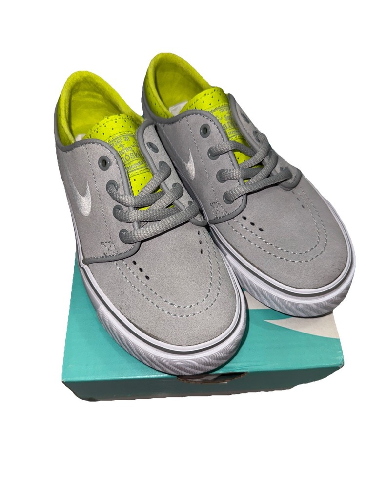 Nike Stefan Janoski (PS) Youth Size 12C Grey Yellow Athletic Skate Shoe 52510601