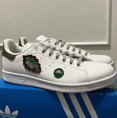 adidas Stan Smith J ID7220 White Green Synthetic Unisex Size 6