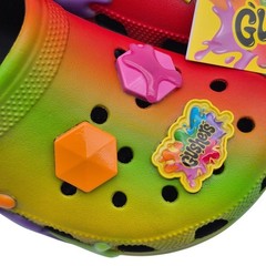 Crocs Gushers Classic Clogs with Jibbitz Charms Kids Size J4 Colorful Shoes