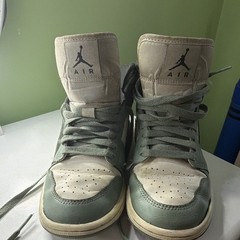 Jordan Air Jordan 1 High Top Kids Sneakers Green/Beige Leather US 6.5 BQ6472-130