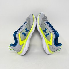 Under Armour Assert 9 Low Gray Neon Yellow Athletic Running Shoes Youth Size 5