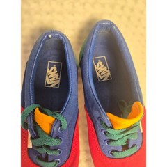 Vans Era Multi Color Block Red Blue Green Yellow Kids Size 4.0 Sneakers