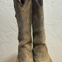 CORRAL Distressed Leather Square Toe Cross Wing Cowboy Boots Sz 2 T Style A1032