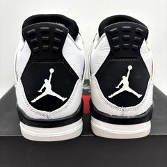 Air Jordan 4 Retro Military Black White Athletic Shoes Size 4.5 Youth 408452-111