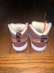 Size 2C Jordan 1 Mid SE (TD) Night Maroon/Total Orange FD5462608 Worn Once