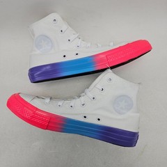 Converse Chuck Taylor All Star High Top White Neon Pink Blue Gradient 664196F 5Y