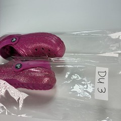 Crocs Classic Lined Glitter Clog Fuchsia Cozy Slip On Comfort Shoes Youth Size 1
