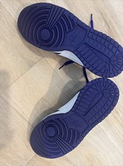 NEW Nike Dunk HI (GS) Size 6Y White/Midnight Navy/Purple DH9751-100 Fast Ship
