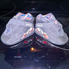 Jordan Air Jordan 8 Kids Mid-Top Hook & Loop Leather Black/Red/Blue US 4