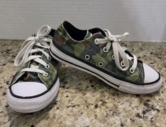 Converse Chuck Taylor All Star Green Camo Low Top Sneakers Shoes Youth Size 13