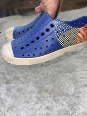 Native Kids Sz. 11 Blue Design Classic Rubber Slip On Sneaker. Cute, Comf