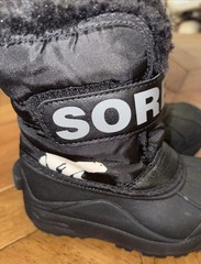 SOREL Snow Commander Winter Boots Black Little Kids Sz 9