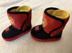 Disney Pixar Lightning McQueen Slipper Boots Red Black Yellow Kids Size 5/6