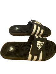 Adidas Black And White Adjustable Spike Slides Sandals Big Kids Size 4