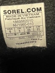 SOREL Children’s Snow Commander Boot Unisex Black Charcoal Size 6