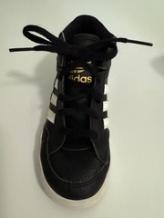 Adidas Hoops Mid 2.0 Kids Black White Gold Sneakers Size 10K FV5738 Ortholite