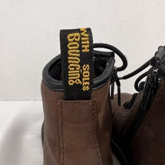 Dr. Martens Delaney AW004 Boots Side Zip Kids Grunge Combat Brown Youth 12 EU 29