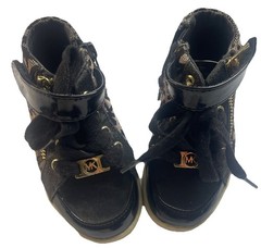 Michael Kors Kids( children)Sneaker Tan/ Black Lace Up& zipper Shoes 6