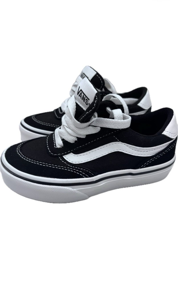Vans Old Skool Kids Sz 11 Black White Sneakers Toddler Shoes Classic Lace Up New