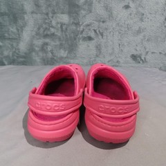 Crocs Classic Clog Shoes Youth Junior J1 Pink Fuzz Lined Comfort Slip On Mule