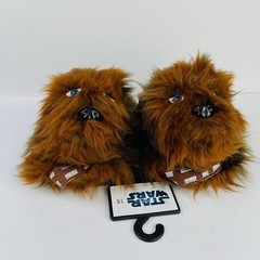 Star Wars Official Brown Chewbacca Plush Sock Top Slippers Toddler M 7/8 NWT