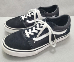 VANS Ward BLACK Canvas & Suede LACE-UP Skater Shoes SNEAKERS Unisex YOUTH 7
