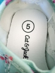 Girl Slip-On Canvas Shoes, Cat and Jack (Size 5 Toddler) AQUA GREEN COLOR ~ NEW