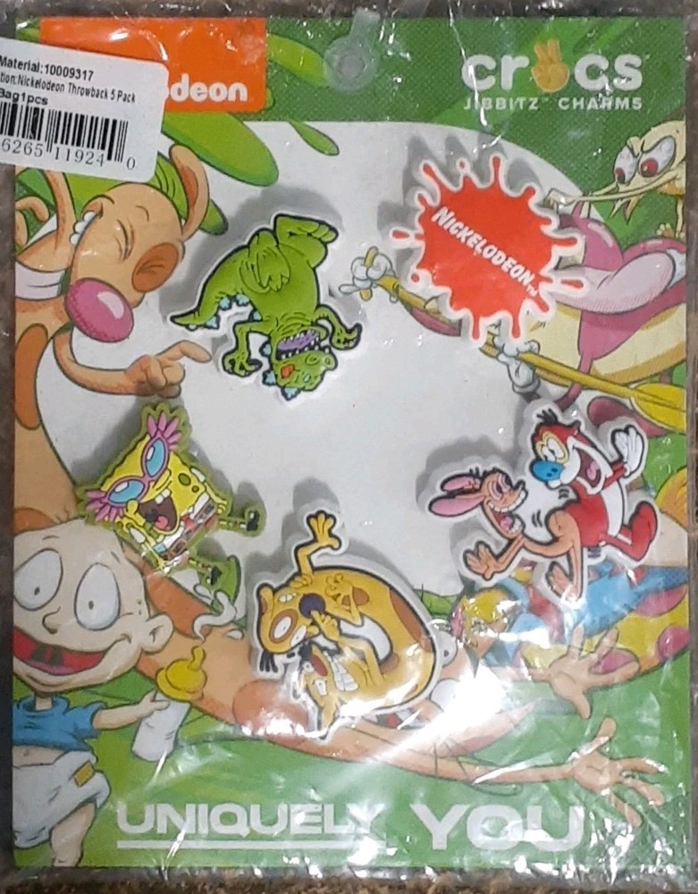 Nickelodeon 5 Pack Crocs Jibbitz Charms SpongeBob, CatDog, Ren & Stimpy, + More