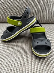 Crocs Kids/Toddlers Sandals – Bayaband Adjustable Sandals Gray/Green Size C10