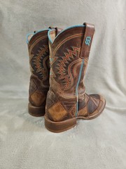 Horsepower Crazy Train Patchwork Square Toe Western Boot by Anderson Bean Y Sz 2