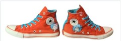 Converse Dr Seuss Cat in the Hat Thing 1 & 2 High Top Red/Blue Kids 4 Eur 36