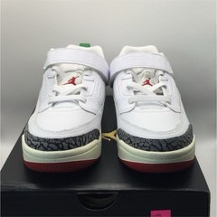 Jordan Spizike Low (PS) Unisex Kids Sneaker White Black Red Green 3Y Leather