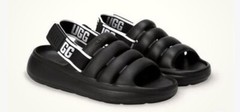 UGG Toddlers Sport Yeah Sandals Black Toddler Kids Size 13 Black W/ B/W Strap