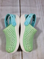 CROCS LITERIDE CLOGS CHILDREN 13C SHOES GREEN BLUE SLIP ON COMFORT WATERPROOF