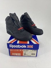 RARE Vintage Kid’s Reebok „City Beat“ Fitness Sneakers Shoes Black Size 10