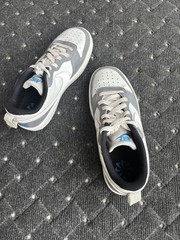 Nike Dunk Low Gray White Blue Unisex Kids Sneaker 4.5Y DV5456-019