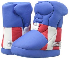 NEW Marvel Captain America Cartoon Slippers Little Kid Small 5/6 Red White Blue