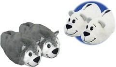 FlipaZoo As Seen On TV Kids Slippers Husky/Polar Bear US Size M (13-1)
