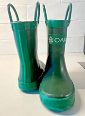 OAKI Kids Waterproof Rubber Rain Boots with Easy-On Handles, Size: 6T
