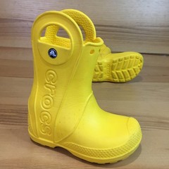 Crocs Handle It Rain Boots Yellow Child’s Size C8 Yellow Clogs Waterproof