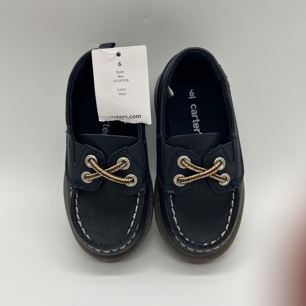 Carter’s Mac Navy Slip-On Boat Shoe Casual Synthetic Low Top Kids 6 M