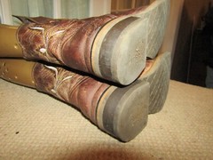 Mexico Square Toe Cowboy Western Boots Brown Leather Kids size 11 Mex 18.5