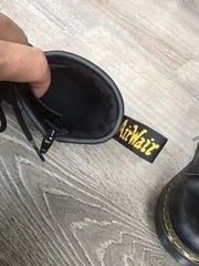 Doc Martens Zavala J Leather Combat Boots Black Kids Size 3 Youth Boot Dr.