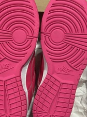 Nike Dunk Low Sneaker Pink White Logo Unisex Kids Basketball 5Y US AT-2/AD-9085
