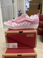 Vans Knu Skool Checkerboard Pink White VN000D2T2W0 Size 6.5Y Kids