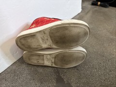 Charlotte Olympia „INCY WEB HIGH-TOPS“ Red Canvas Leather Shoes Kids Sz 27