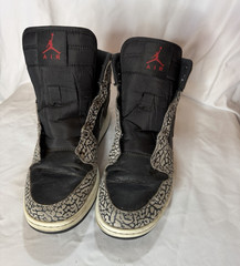 Jordan Air Jordan 1 High Top Sneaker Black/Gray Elephant Print Kids 6.5Y
