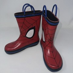 Marvel Spiderman Web Eyes red Blue Rimmed Rain boots Kids Size 9/10