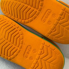 Crocs Rainbow Stripe Classic Clogs Orange Little Kids C12 Green Blue Band GUC